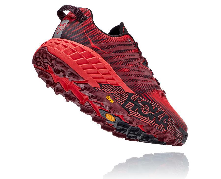 Hoka One One Trailove Tenisky Panske Červené - Speedgoat 4 - 27093-BRLE